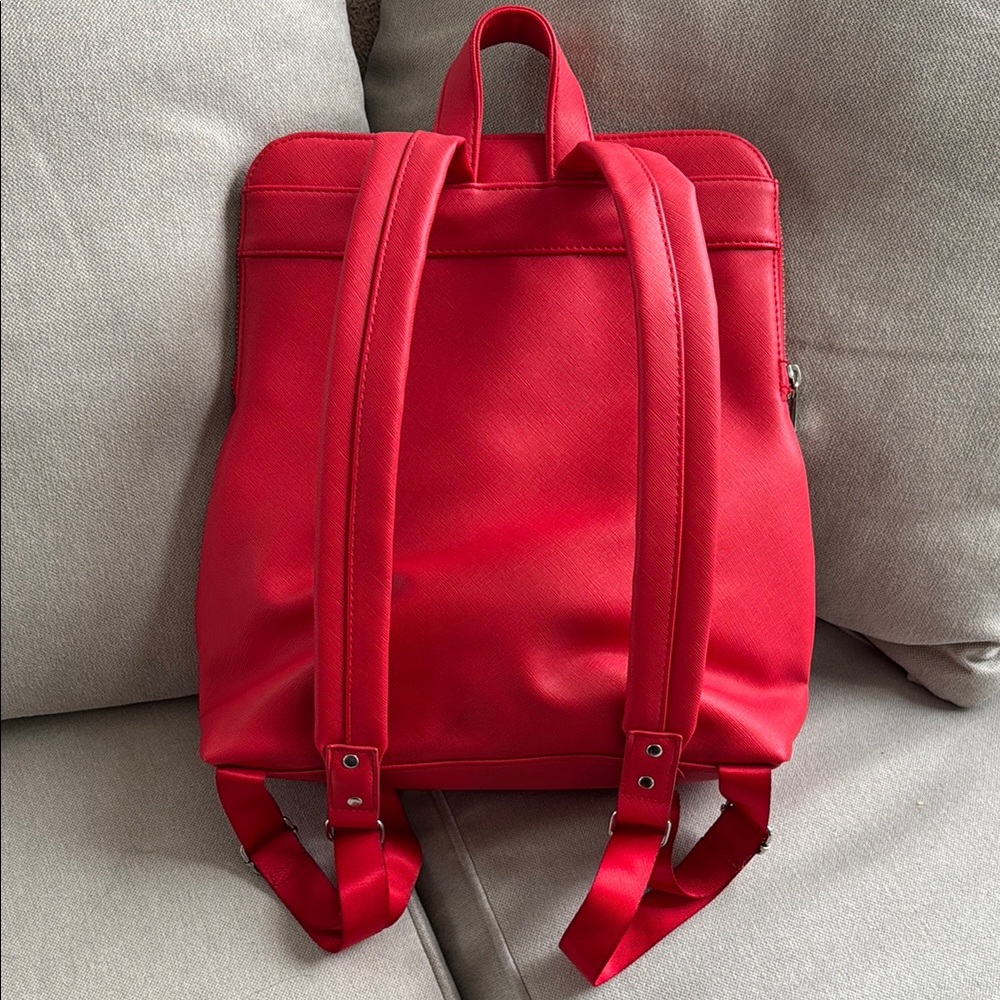 Red Backpack With Mickey Mouse Patch - image 2